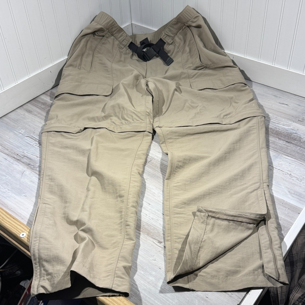 The‎ North Face Pants Mens XXL Nylon Convertible Cargo Belted Shorts Hiking